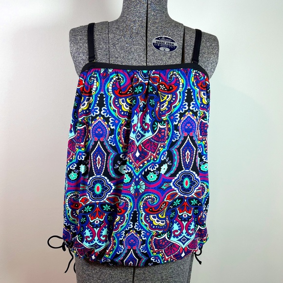 Women's Plus Size 24th & Ocean Tankini Top - Picture 1 of 14